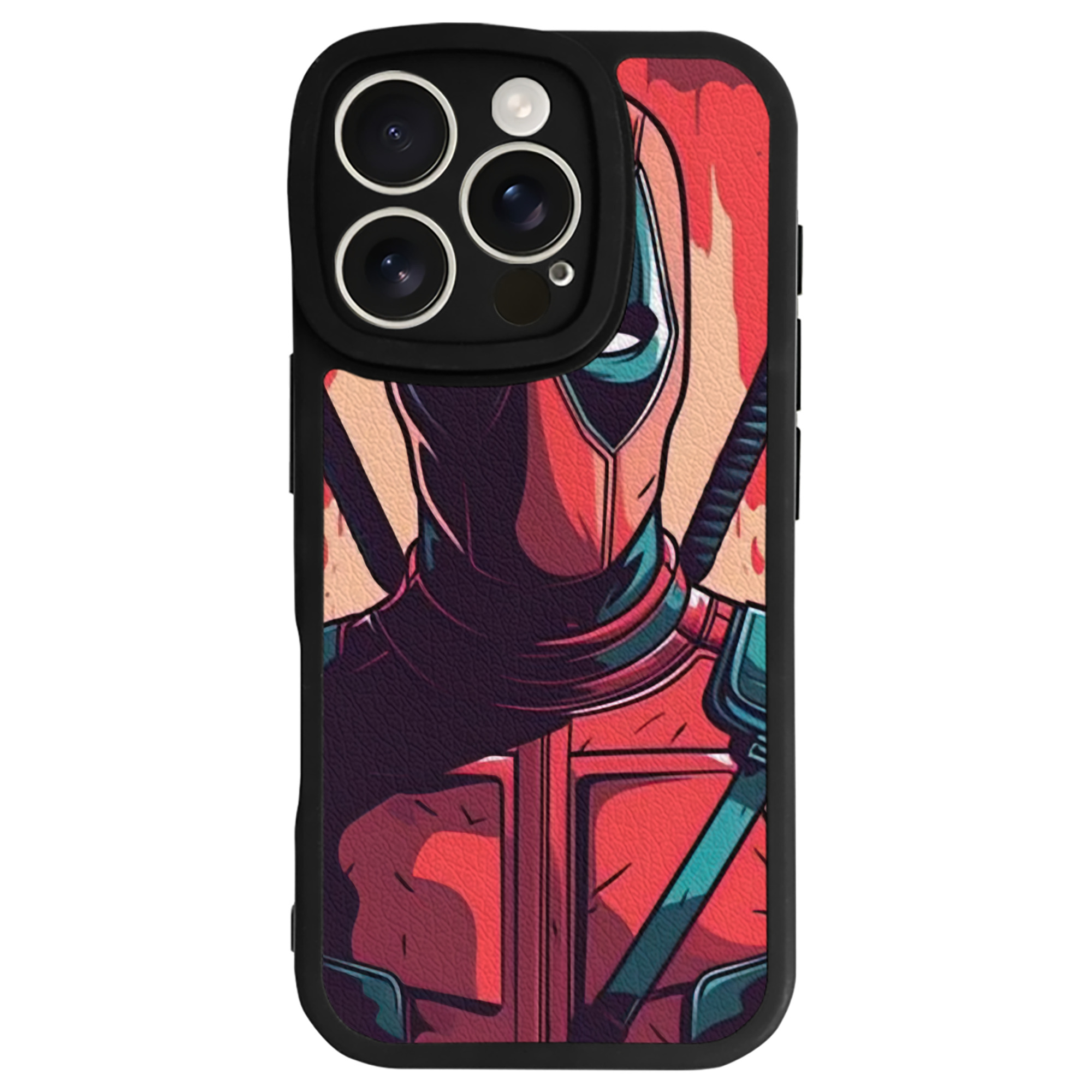 （画像用） Deadpool デッドプール 【iPhone 16シリーズ対応】シリコンスマホケース（レザー調） 材質：シリコン
